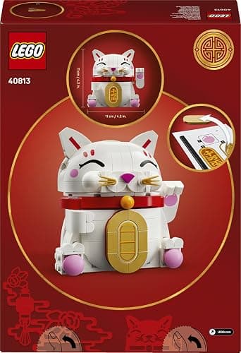 LEGO Lucky Cat - Building Set for Kids & Adults - Display Model Kit incl. an Animal Figure with a Waving Paw plus Gold Coin & Wish Decorations - Spring Festival Gift Idea - 40813 thumbnail 10