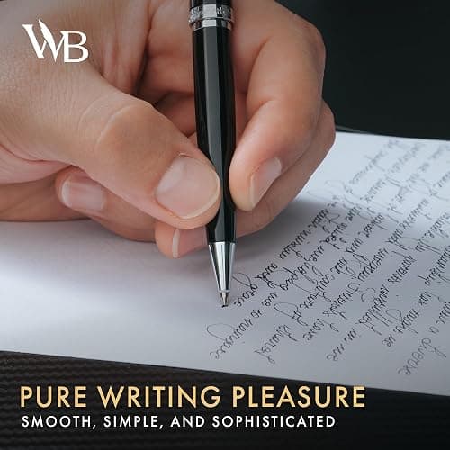 Wordsworth & Black Luxury Refillable Ballpoint Pen Set for Writing, Black | Ball Point Gift for Men & Women, Lacquer Barrel, Fine Point, Executive, Smooth Ink, Case + Refill Included thumbnail 6