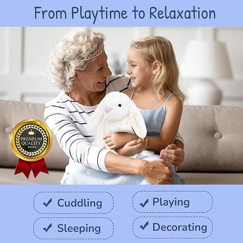 FREND White Bunny Stuffed Animal, Cute Plushies for Women and Kids, Soft Bunny and Rabbit Plush Toy Gift, Adorable Stuffed Animal for Babies and Girls thumbnail 4