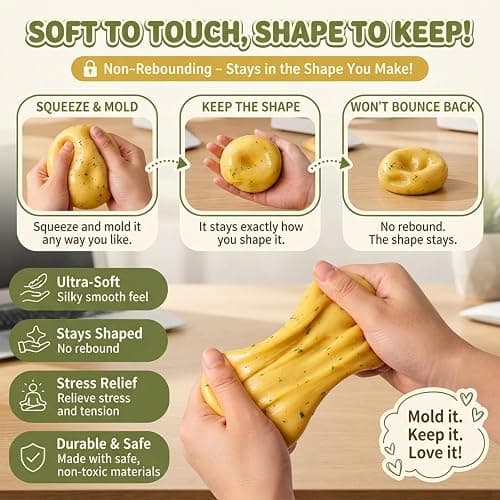 Crunchy Potato Squishy, ASMR Squeeze Toys with Crackly Sound,Fidget Toys | Realistic Food Stress Relief Fidget Toys for Adults and Teens, Moldable Sensory Desk Toy and Party Favor Gift thumbnail 5