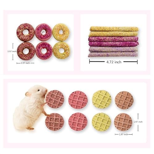 Dbeans Flourishing Rabbit Chew Toys 20PCS, Various Tastes, Rabbit Treats and Toys for Bunnies and Guinea Pigs, Promotes Dental Care and Digestion thumbnail 2