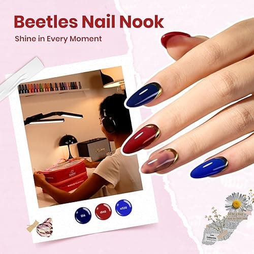 Beetles Nail Nook Gel Nail Polish Set - 119 PCS 100 Colors Gel Polish Kit Base Glossy Matte Glitter Top Coat Glitter Pearl Cat Eye White Red Pink Nude Uv Led Nails Gift for Women thumbnail 4