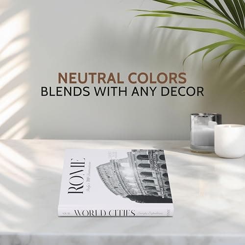 Rome Decorative Books for Coffee Table - Designer Faux/Fake Books for Decoration - Enhance Your Coffee Table, Mantle & Bookshelf Decor - Book Decor Aesthetic Collection - Real Blank Pages Inside - Rome thumbnail 5