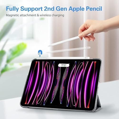 ProCase Smart Case for iPad Pro 12.9 2022/2021/2020/2018, Slim Stand Hard Back Shell Smart Cover for iPad Pro 12.9" 6th Gen/5th Gen/4th Gen/3rd Gen -Grey thumbnail 3