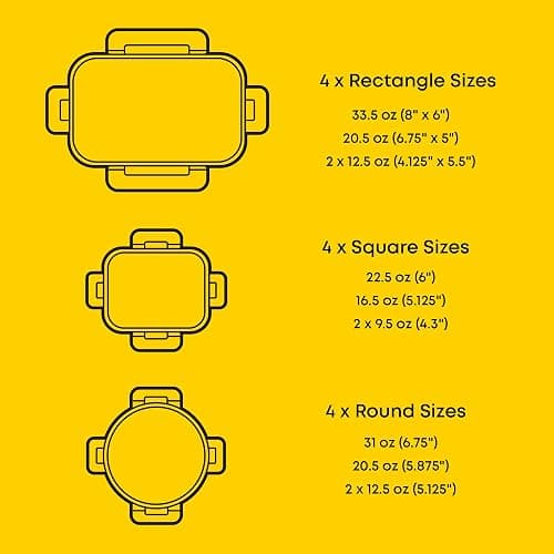 JoyJolt 24pc Borosilicate Glass Storage Containers with Lids | 12 Airtight/Freezer Safe Food Storage Containers for Pantry and Kitchen | Meal Prep Container for Lunch | Glass Tupperware Set thumbnail 4