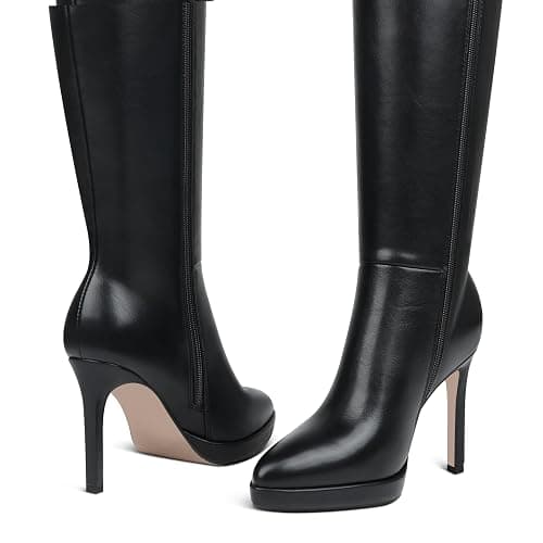 MERUMOTE Knee High Boots for Women Pointed Toe Platform Stiletto Heel Boots High Heel Side Zipper Boots thumbnail 2