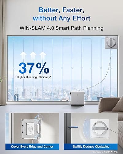 ECOVACS WINBOT W2 PRO Omni Portable Window Cleaning Robot with Multi-Functional Station, Charging While Working, Intelligent Cleaning with Triple Nozzle Water Sprayer, 12-Level Protection thumbnail 5