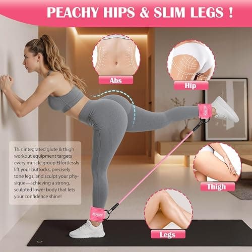 KUTIZE Resistance Bands – Ankle Resistance Bands with Cuffs & Booty Bands Set for Women, Fabric Workout Bands for Legs & Glutes Workout, Home Gym Exercise Equipment for Yoga, Pilates, Physical Therapy thumbnail 2