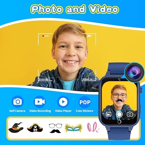 Cosjoype Upgrade Kids Smart Watch for Kids with 26 Puzzle Games HD Camera Video MP3 Player Habit Tracking Pedometer Flashlight 12/24 hr Kid Watches Gift for 4-12 Year Old Boys Toys for Kid thumbnail 5