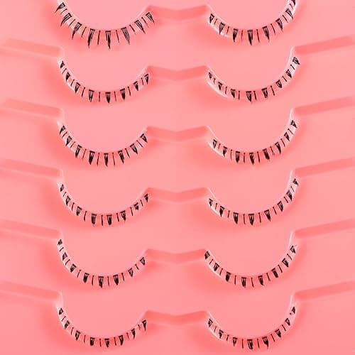outopen 7 Pairs Bottom Lashes Clear Band Wispy Natural Look Lashes Japanese Manga Style Spiky Anime Lower Lashes Dramatic DIY Cosplay Bottom Eyelashes Reusable (A01) thumbnail 5