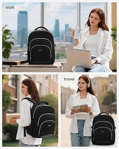 LOVEVOOK Laptop Backpack for Women, 15.6-Inch Work Backpack, Back to School Bookbag for College Student Teen Girls, Casual Personal Item Travel Bag Business Computer Daypack for Teacher Nurse, Gift thumbnail 3