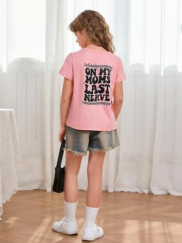 SOLY HUX Girl's Letter Car Graphic Print Short Sleeve Tee Casual T Shirt Top thumbnail 7
