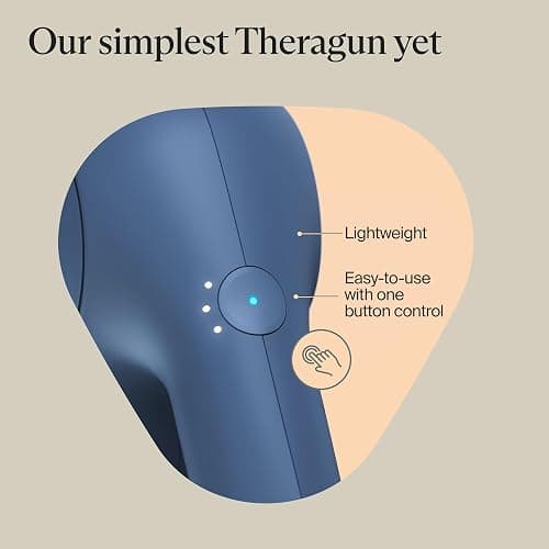 TheraGun Therabody Relief Handheld Percussion Massage Gun - Easy-to-Use, Comfortable & Light Personal Massager for Every Day Pain Relief Massage Therapy in Neck, Back, Leg, Shoulder and Body (Navy) thumbnail 4