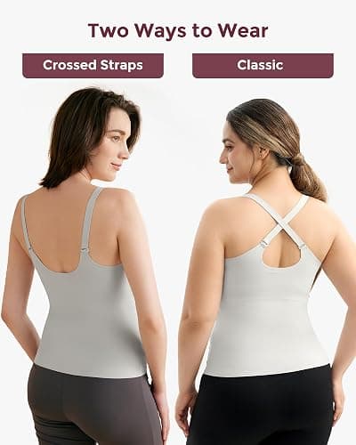 Momcozy Nursing Tank Tops for Breastfeeding, Seamless Nursing Cami with Built-in Bra, Adjustable Straps, Scalloped Design thumbnail 4