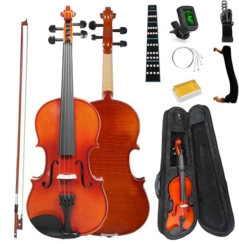 FINO 4/4 Violin Full Size Kit for Beginners (Plywood, Full) (Natural) - Image 1