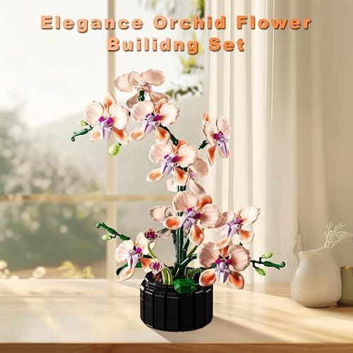 Lodikisbay Orchid Flower Building Set, Botanical Collection Flower Building Block Set, Compatible with Lego Flowers, Artificial Flowers Plant Gifts for Adults Home and Office Desk Decor (866PCS) thumbnail 4