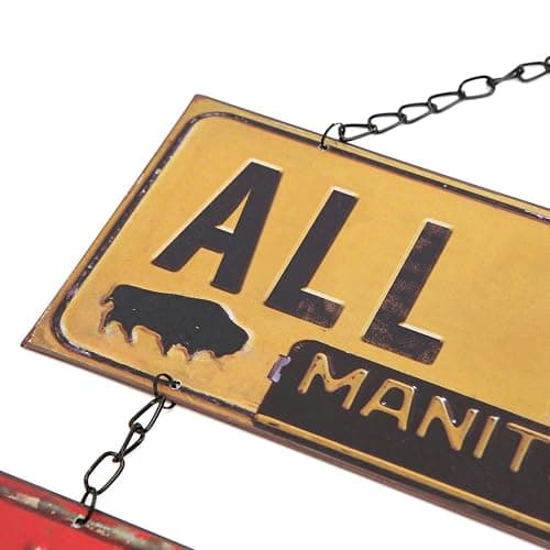 NIKKY HOME All You Need is Love Metal Antique Wall Art Hanging Sign Plaque 70s Room Decor 12 x 19 Inches thumbnail 5