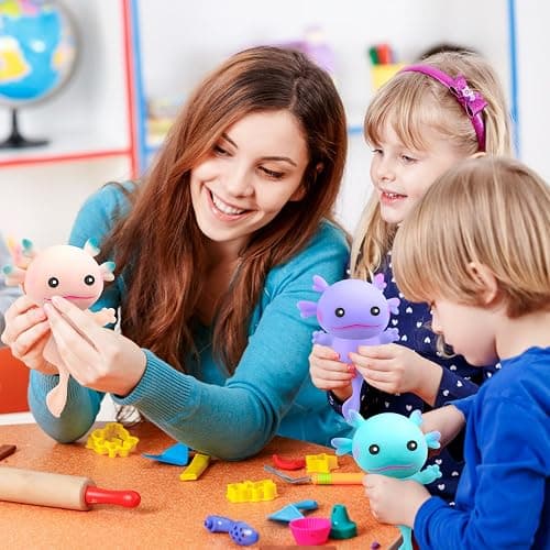 4PCS Axolotl Sensory Fidget Toy Stress Relief Squeeze Axolotl, Cute Axolotl Animal Toys Bulk for Kids Adults Gift Birthday Festival Party Favors (4 Colors) thumbnail 2