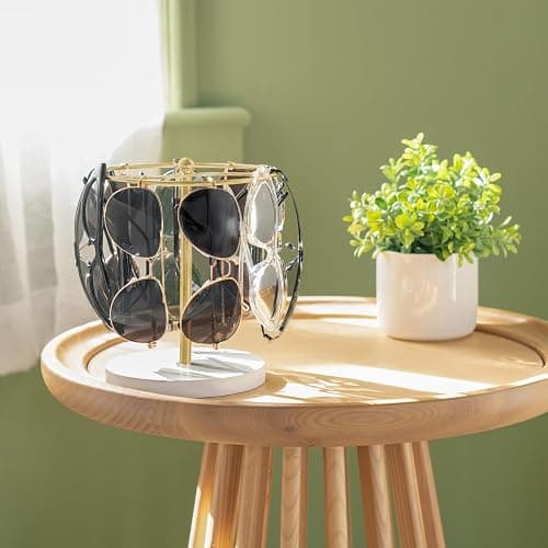 Mkono Sunglasses Organizer, Metal Glass Holder Storage Stand Display 1 Pack | Space-Saving, Holds 12 Eyewear Pairs, Sturdy Build, Clear Display, All Eyewear Types, for Table, Dresser, Desk, Countertop thumbnail 2