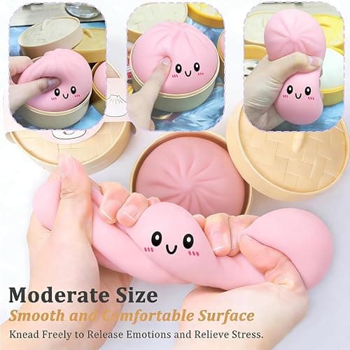12pcs Dumpling Squishies Toy, Giant Glitter Dumpling Squeeze, Cute Soft Dumplings Shaped Toys for Relaxation Boys Girls Children Adults Students Home Office Classroom (Style-01) thumbnail 4