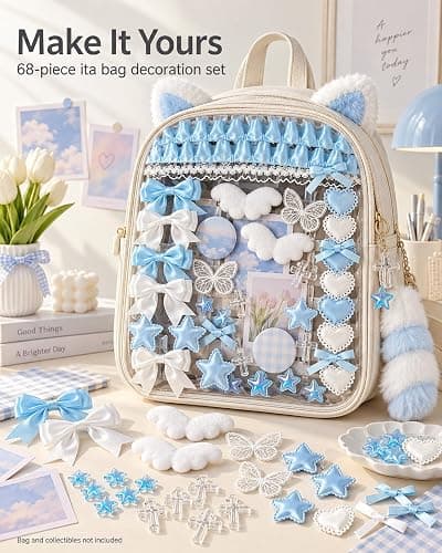 Bemeand 68Pcs DIY Ita Bag Accessories Kit, Craft Embellishments (Blue) thumbnail 2