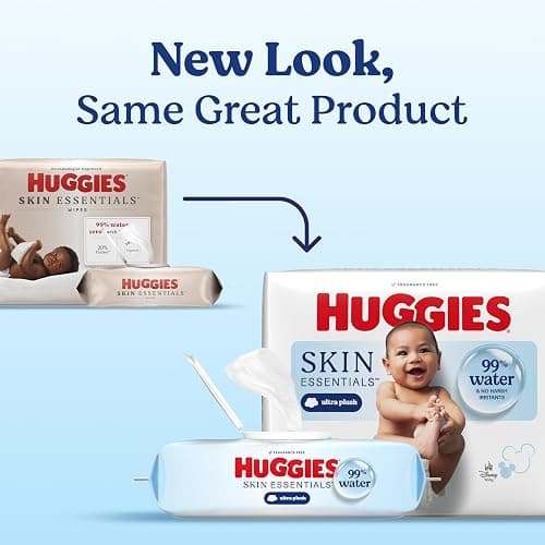 Huggies Skin Essentials Baby Wipes, 99% Water, 10 Packs, 560 Wipes thumbnail 2