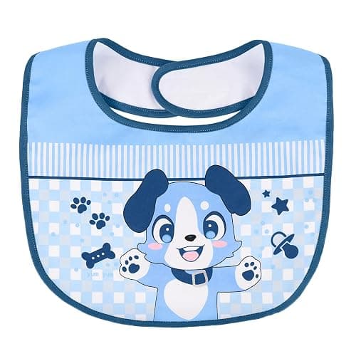 Littleforbig Cotton Waterproof Babydoll Printed Adult Bib with Adjustable Hook-and-Loop Fastener Closure - Little Blue Bib thumbnail 7