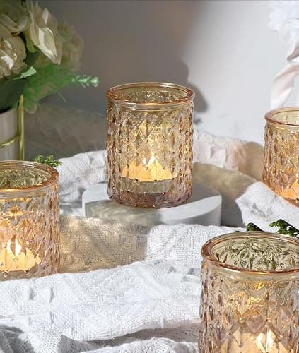 36pcs Gold Votive Candle Holders, Tealight Candle Holder Glass for Diwali, Gold Candle Holders for Wedding Table Centerpiece, Bridal Shower & Home Parties Supplies Decor thumbnail 5