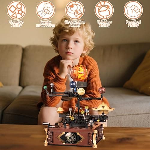 APENGBAOL Solar System Mini Building Sets with Light,Rotatable Space Exploration Building Toys, Educational Toy Gifts for Boys Girls(697PCS) thumbnail 6