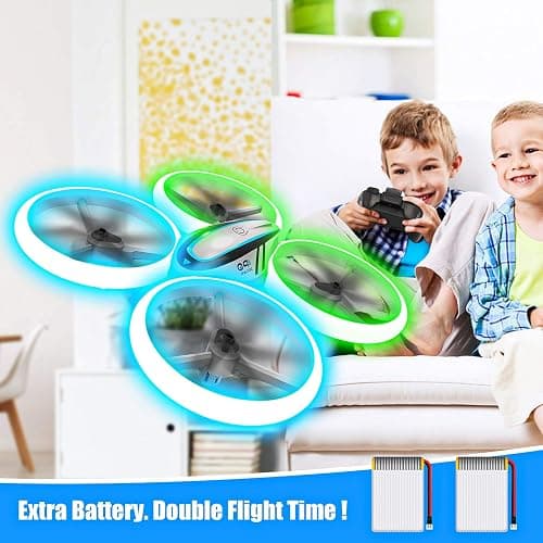 Q9s Drones for Kids,RC Drone with Altitude Hold and Headless Mode,Quadcopter with Blue&Green Light,Propeller Full Protect,2 Batteries and Remote Control,Easy to fly Kids Gifts Toys for Boys and Girls thumbnail 4