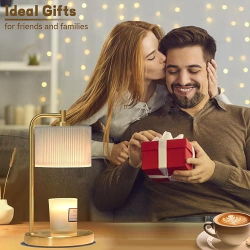 NITOWOLF Candle Warmer Lamp with Timer, Dimmable Candle Wax Warmer Electric Candle Lamp for Scented Candles with Bulbs, Christmas Gifts House Warming Gifts Home Decor(Gold) thumbnail 8