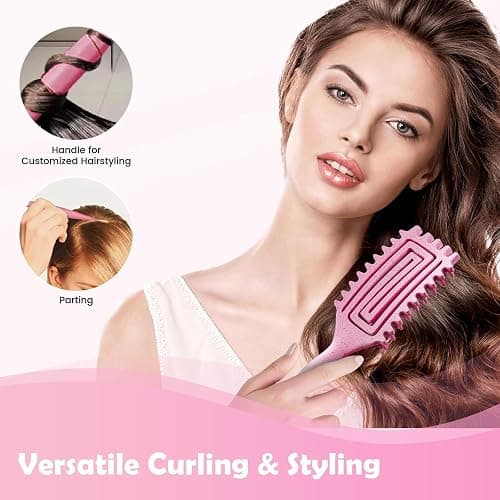 Curl Defining Brush, Curly Hair Brush Defining with Side Gear for Combing, Shaping, and Styling Curly Hair, Lightweight Candy Brush Suitable for All Wet or Dry Hair Types for Women and Men (Pink) thumbnail 6
