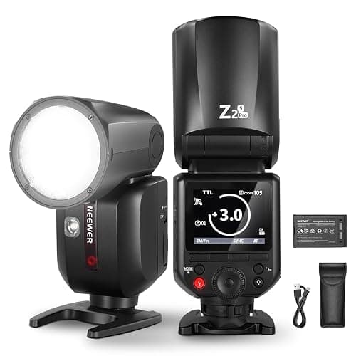 NEEWER Z2PRO-S 2.4G TTL Round Head Flash Speedlite Compatible with Sony, Wireless Compatible with Godox, 76Ws 1/8000s HSS, Upgraded UI, TTL/M TCM Switch, 7.2V/3000mAh Battery, 600 Full Power Flash - Image 1