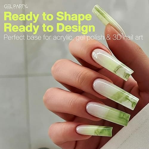 GELPARTY XL Long Square Nail Tips – 240pcs Clear ABS Full Cover Tips, 12 Sizes, Extra Long Straight Square False Nails for Acrylic & Gel Extensions, Nail Salons & DIY thumbnail 9