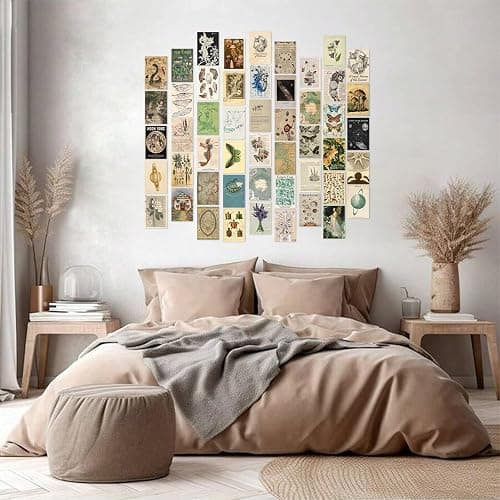 TWNSLLA Vintage Fairy Decor,Fairycore Wall Decor Aesthetic Wall Collage Kit,Cottage Core Wall Decor Vintage Posters for Room Aesthetic,Cotttagecore Mushroom Pictures,Whimiscal Decor Fairy Art Prints for Bedroom Home,Unframed,4x6inch,50pcs thumbnail 2