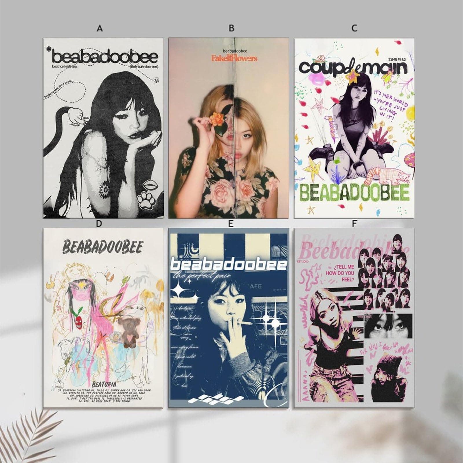 Beabadoobee Poster Music Atr Vintage Singer Poster A Set of 6 Canvas Posters Room Aesthetic Festival Family Bedroom Decor Wall Art Home12x18inch(30x45cm) Style thumbnail 6