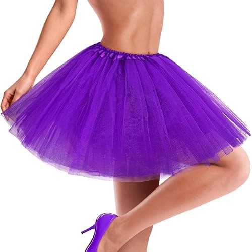 qikqik Tutu for Women Adults 5 Layerd Tutu Skirts for Women Tulle Skirt Womens Halloween Tutus Fluffy Skirt 80s Adult Tutus - Image 1