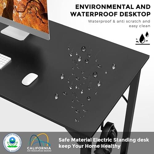 DUMOS 32 Inch Small Computer Office Desk Modern Simple Style Writing Study Work Table for Home Bedroom - Modern Black thumbnail 4