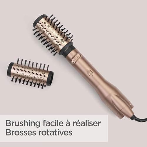 BaByliss Brosse soufflante rotative Big Hair Dual - Technologie ionique anti-frisottis, Brosse de 50 mm et 40 mm, 2 sens de rotation, 2 réglages de température + Bouton air froid, Noir, AS952E thumbnail 3