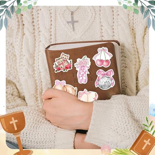 100PCS Coquette Stickers Pink Aesthetic Stickers Pack Cute Bow Tie Stickers for Girls Pink Sticker for Laptop Vinyl Waterproof Sticker Aesthetic Decals thumbnail 2