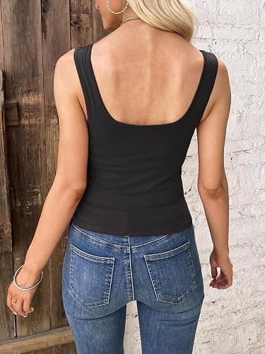 Joviren Cotton Workout Crop Tank Top for Women Racerback Yoga Tank Tops Athletic Sports Shirts Exercise Undershirts 4 Pack thumbnail 3