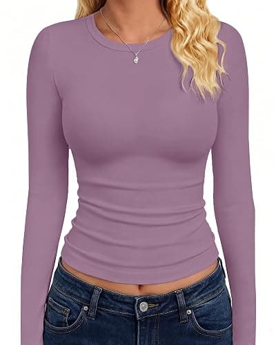 GAYHAY Long Sleeve Shirts for Women Tops Fitted Basic Tees Fall Fashion School Outfits Y2k Winter Clothes Workout 2026 - Image 1