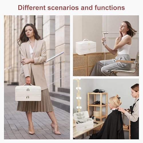 Boweike Double-Layer Flexstyle Travel Carrying Case for Shark, Portable Storage Bag for Shark Flex Style HD440BK/HD430 and Attachments, Storage Bag Compatible with Dyson Airwrap Multi Styler (Beige) thumbnail 6
