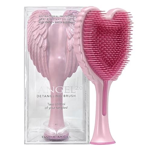 Tangle Angel Detangling Hair Brush - Anti Static Angel Wing Hair Brush with Soft & Flexible Bristle for Straight & Wavy Hair, Women Detangler Brushes for Dry & Wet Hair, Gloss Pink - Image 1