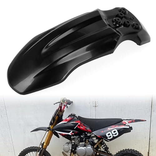 Motorcycle Front Wheel Mudguard, PSLER Dirt Bike Plastics Mud Guard, Crf50 Body Mudguard Kit for CRF50 Style 125CC Pit PRO Trail Dirt Bike, Black - Image 1