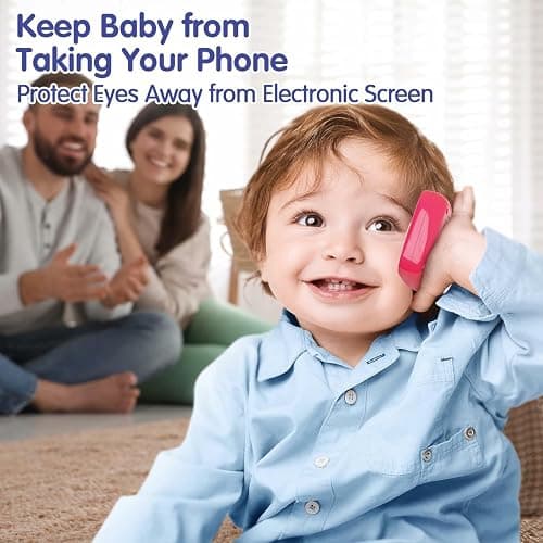 BABYFUNY Toys for 1 Year Old Girl Gifts, 15 Functions Phone Toddler Girl, Learning Baby Toys 12-18 Months, Kids Cell Phone Easter Basket Stuffers - Pink thumbnail 3