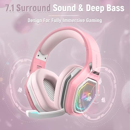 Ozeino 2.4GHz Gaming Headset Wireless with Flip Mic for Ps5, Ps4, PC, Gaming Headphones with USB-A & USB-C Transmitter, 40Hr Battery Bluetooth Headset for Laptop, Mobile, Mac thumbnail 3