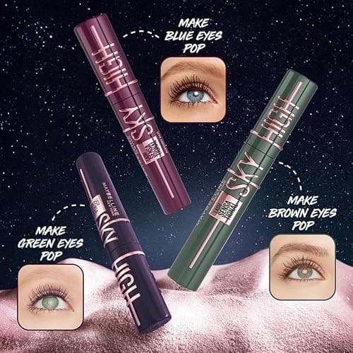 Maybelline New York Lash Sensational Sky High Mascara, Volumising & Lengthening Mascara, Washable Flake-Free Formula Infused with Bamboo Extract & Fibres, 7.2 ml, Shade: 01, Very Black thumbnail 8