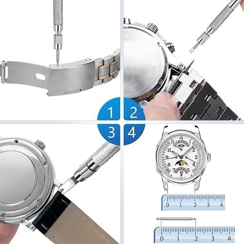 JOREST Watch Spring Bar Tool, Watch Repair Kit to Replace The Watch Strap, Watch Link Removal Tool, with User Manual, 56PCS (16-26mm) Spring Bars thumbnail 5