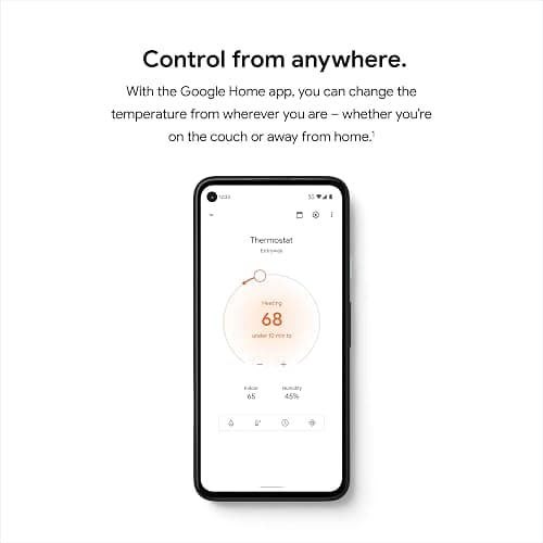 Google Nest Thermostat - Smart Thermostat for Home - Programmable Wifi Thermostat - Fog thumbnail 5